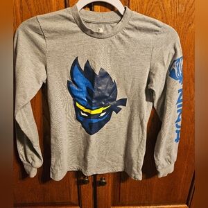 Ninja Kids Gray Shirt with Blue and Yellow Design